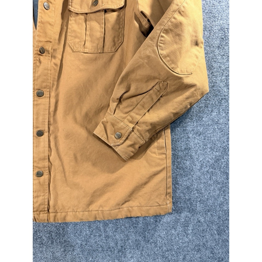Dickies Duck Canvas Work Shirt Jacket Shacket Mens L Brown Quilted Lined Hunting - Picture 2 of 16